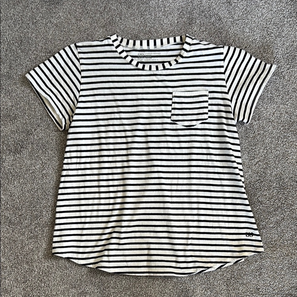 Albion Black and White Striped Tee